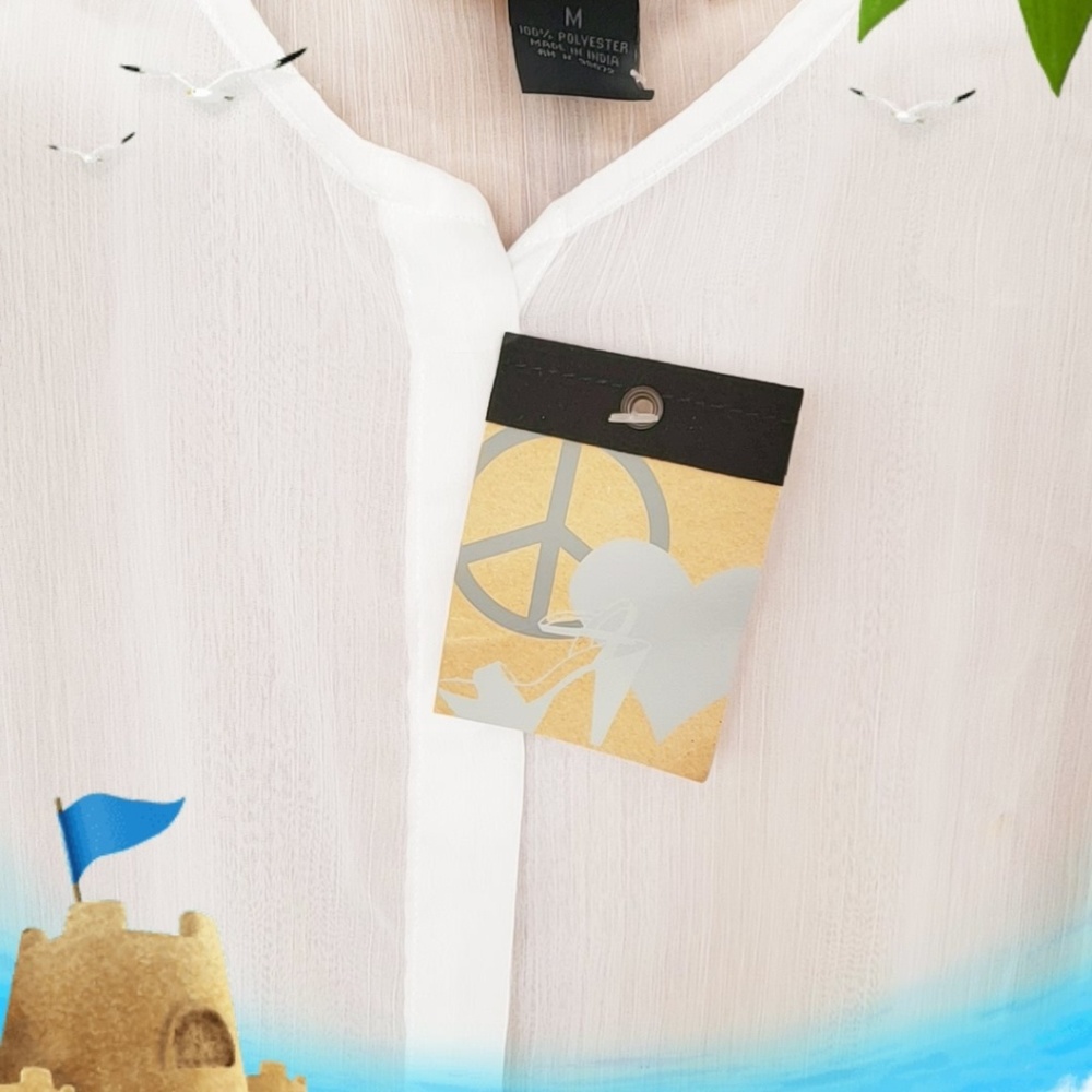 ⛵Steve Madden Sheer White Top/Coverup S or M⛵